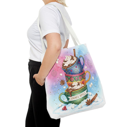 Colorful Hot Cocoa Tote Bag – Festive Winter Vibes