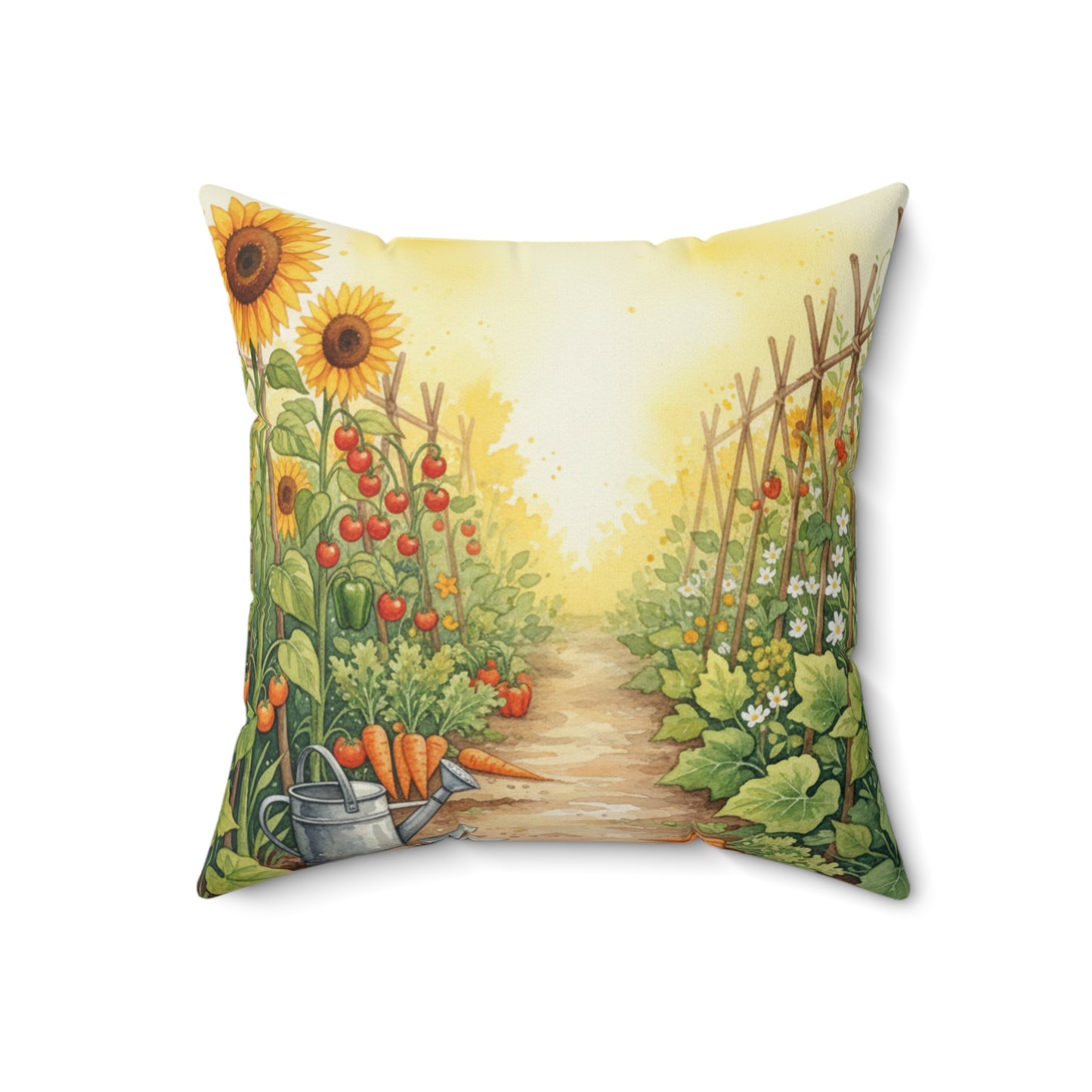 Sunshine Garden: Vibrant Watercolor Harvest Pillow