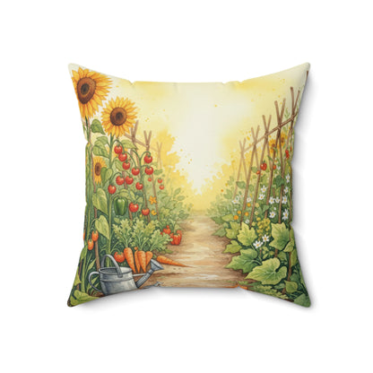 Sunshine Garden: Vibrant Watercolor Harvest Pillow