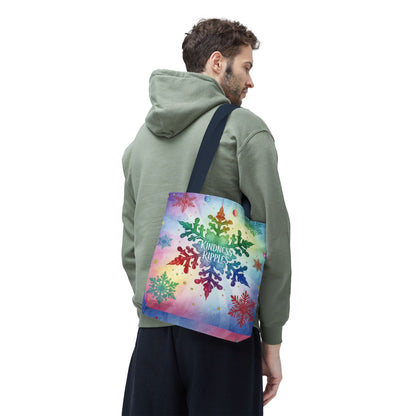 Kindness Ripples Winter Snowflake Tote Bag Colorful Kindness