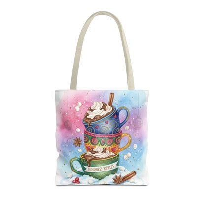 Colorful Hot Cocoa Tote Bag – Festive Winter Vibes