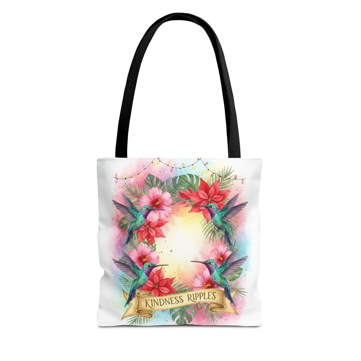 Colorful Kindness Christmas Hummingbirds Tote Bag