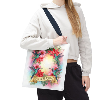Colorful Kindness Christmas Hummingbirds Tote Bag