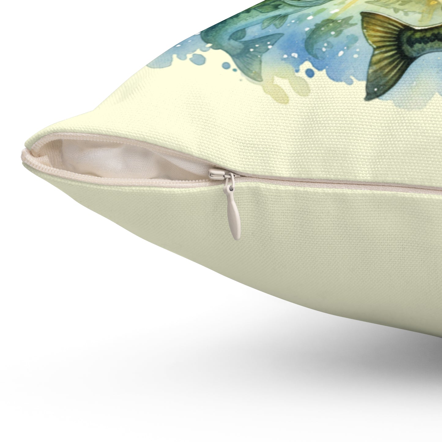 Square Pillow Bass Fishing is Peace Home Decor Gift for Anglers