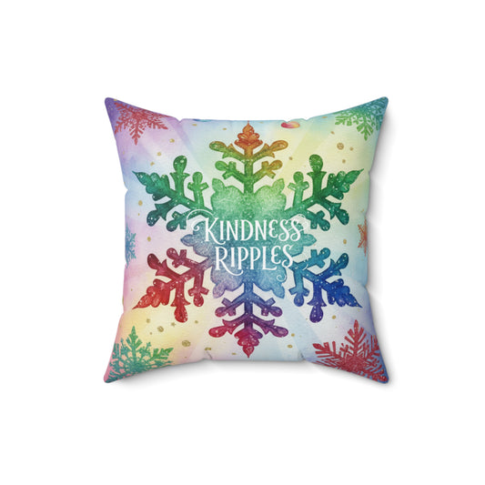 Colorful Kindness Ripples Snowflake Pillow