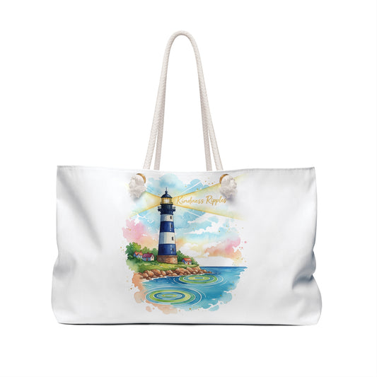 Coastal Lighthouse Weekender Bag – Perfect for Travel and Beach Days
