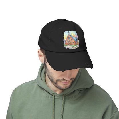 Distressed Cap with Watercolor Church Illustration -- Pays Homage to the Amazing St. William Community