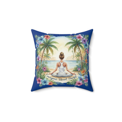 The Rachel - Tropical Serenity Square Pillow - Coastal Vibes Decor