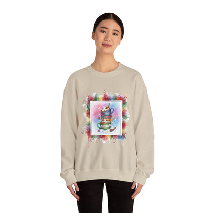 Cozy Holiday Crewneck Sweatshirt - Hot Cocoa Vibes