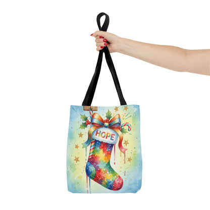 Colorful Holiday Hope Tote Bag