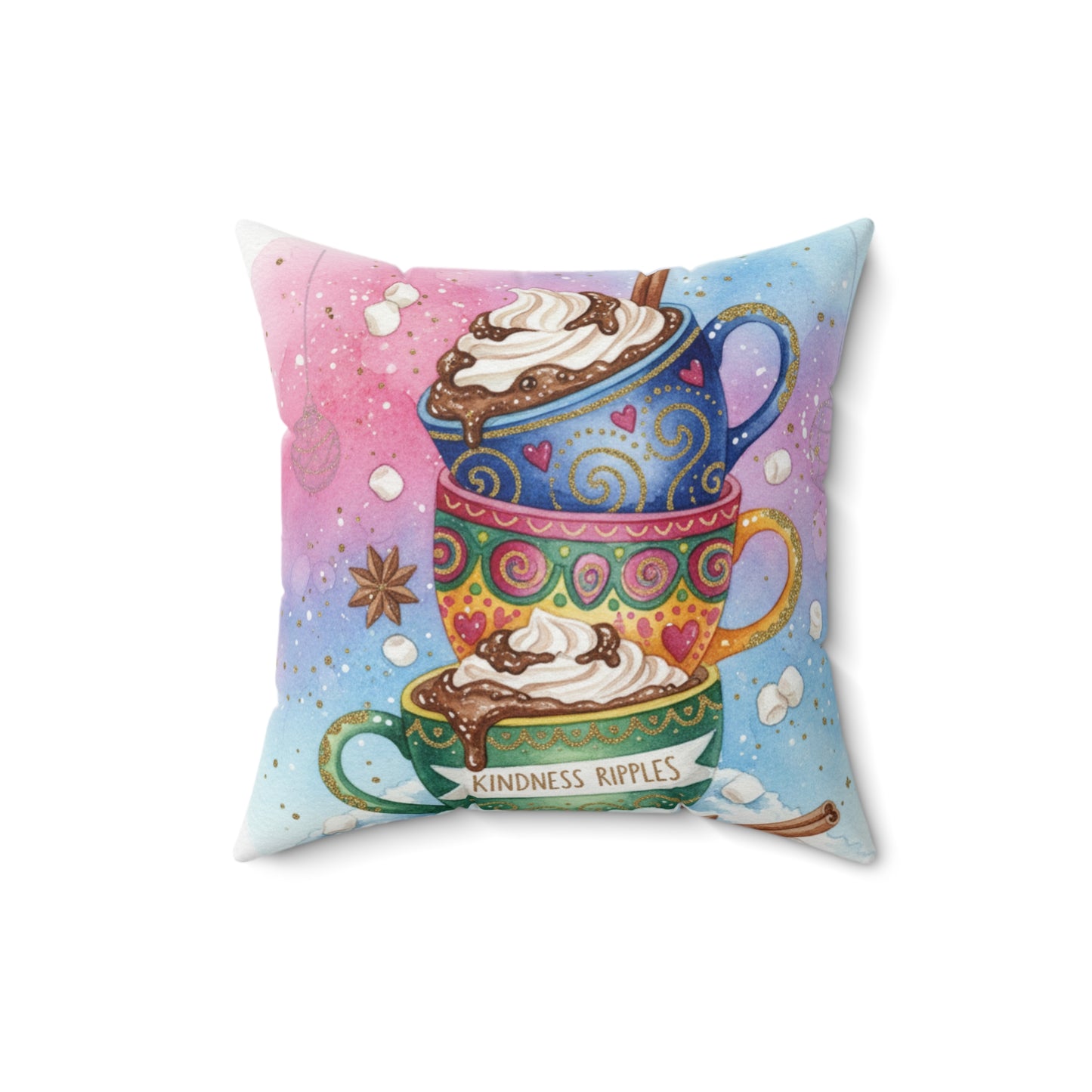 Colorful Kindness Ruffles Coffee Mug Pillow