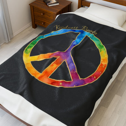 Peaceful Kindness Velveteen Plush Blanket