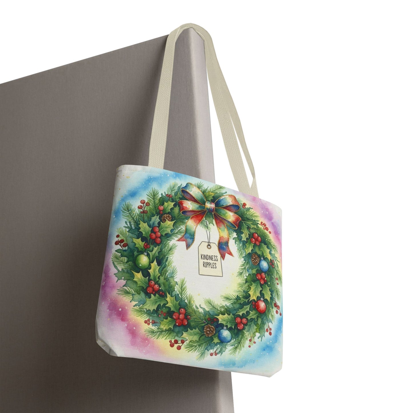 Holiday Wreath Tote Bag - Perfect for Christmas and Winter Celebrations