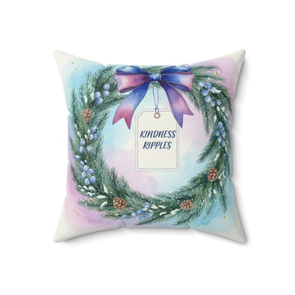 Kindness Ripples Decorative Pillow for Holiday Cheer Wreath