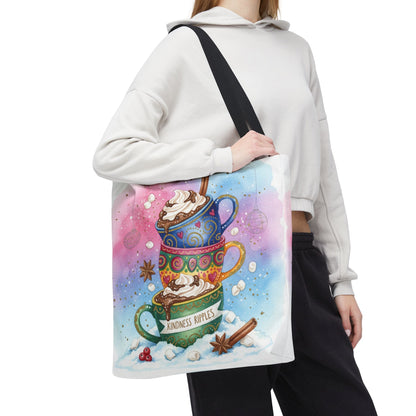 Colorful Hot Cocoa Tote Bag – Festive Winter Vibes