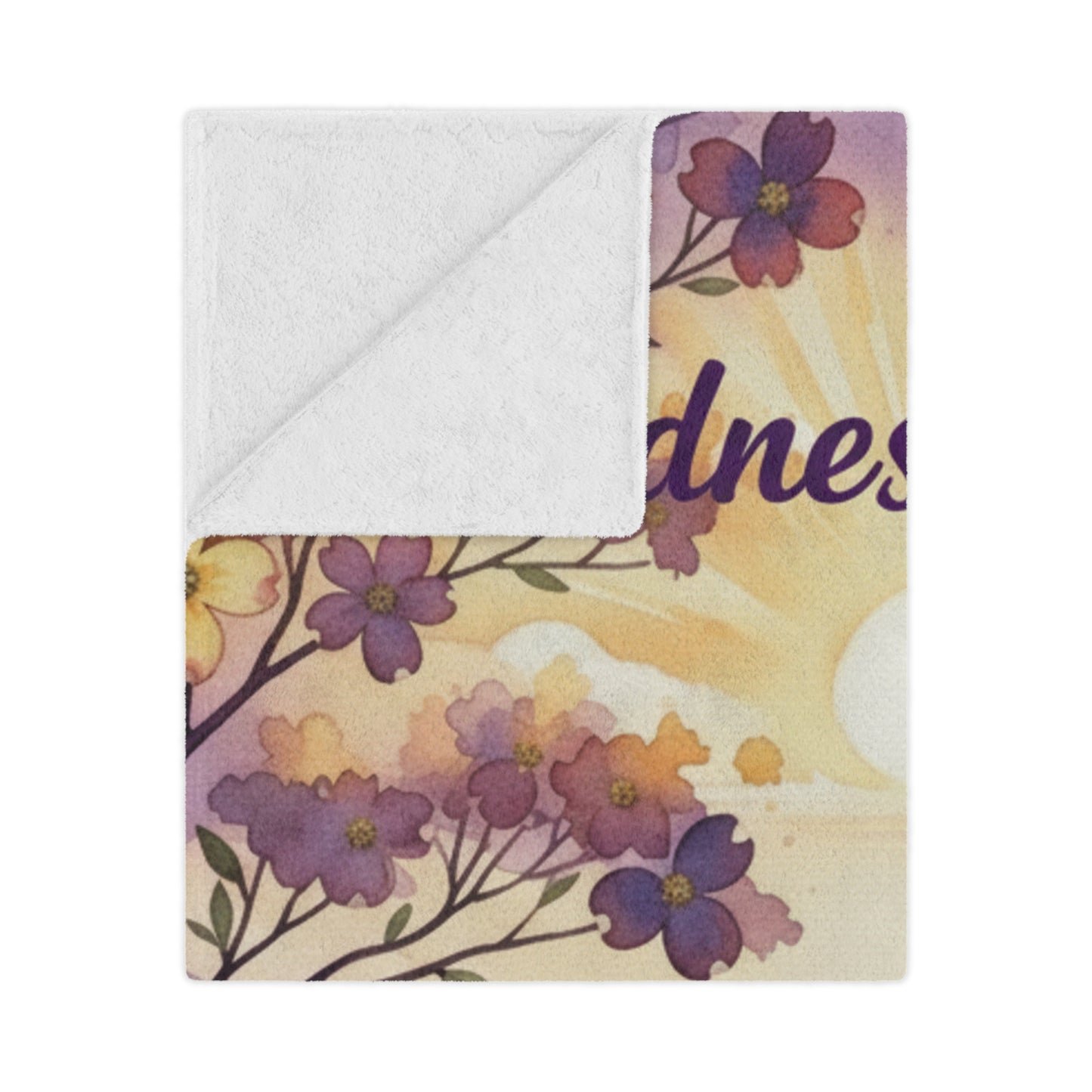 Minky Kindness Ripples Blanket - Cozy Floral Throw for Comfort and Warmth, Purple and Gold, Cookeville, TN, Dogwoods, Sunrise