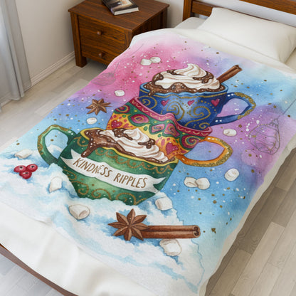 Cozy Kindness Ripples Velveteen Plush Blanket