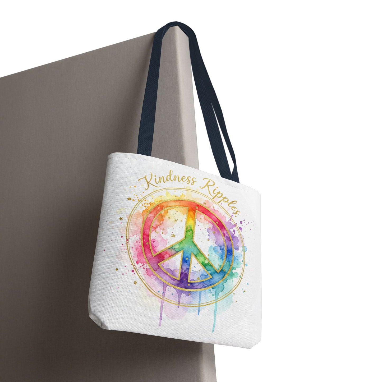 Colorful Peace Symbol Tote Bag | Kindness Ripples Design