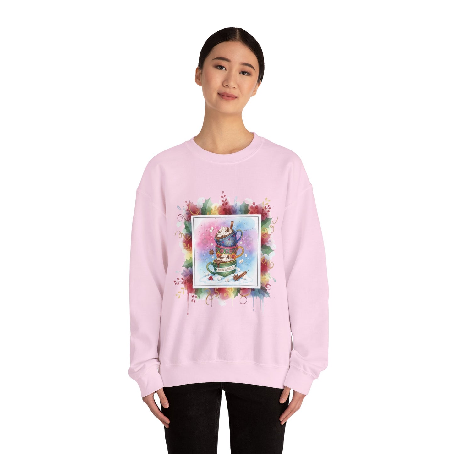 Cozy Holiday Crewneck Sweatshirt - Hot Cocoa Vibes