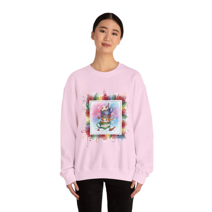 Cozy Holiday Crewneck Sweatshirt - Hot Cocoa Vibes