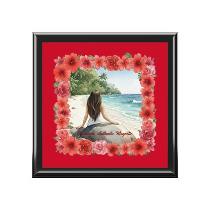 The Cristina - Tropical Floral Jewelry Box - Elegant Accessory Organizer with Hibiscus Design