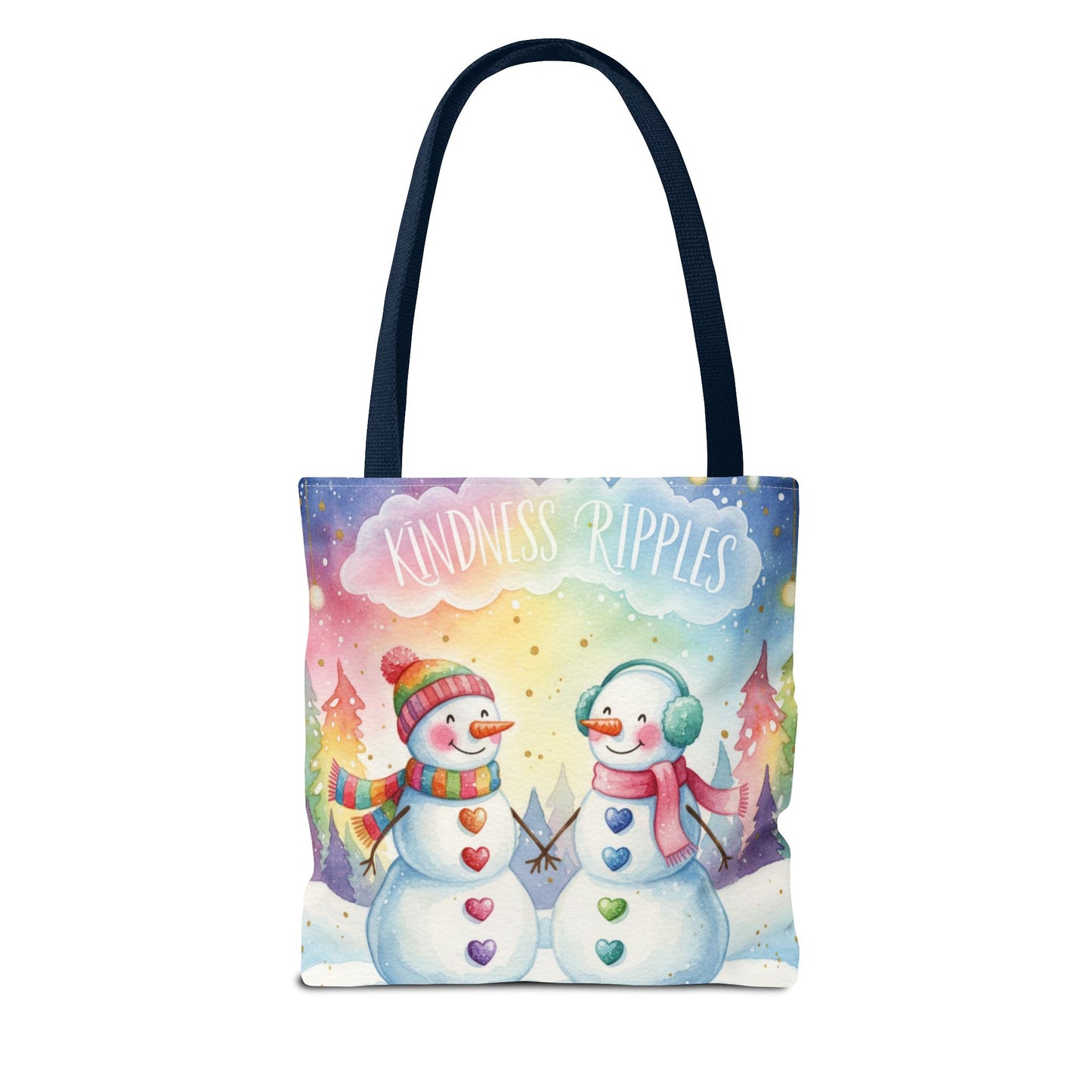 Whimsical Snowman Tote Bag - Kindness Ripples Design