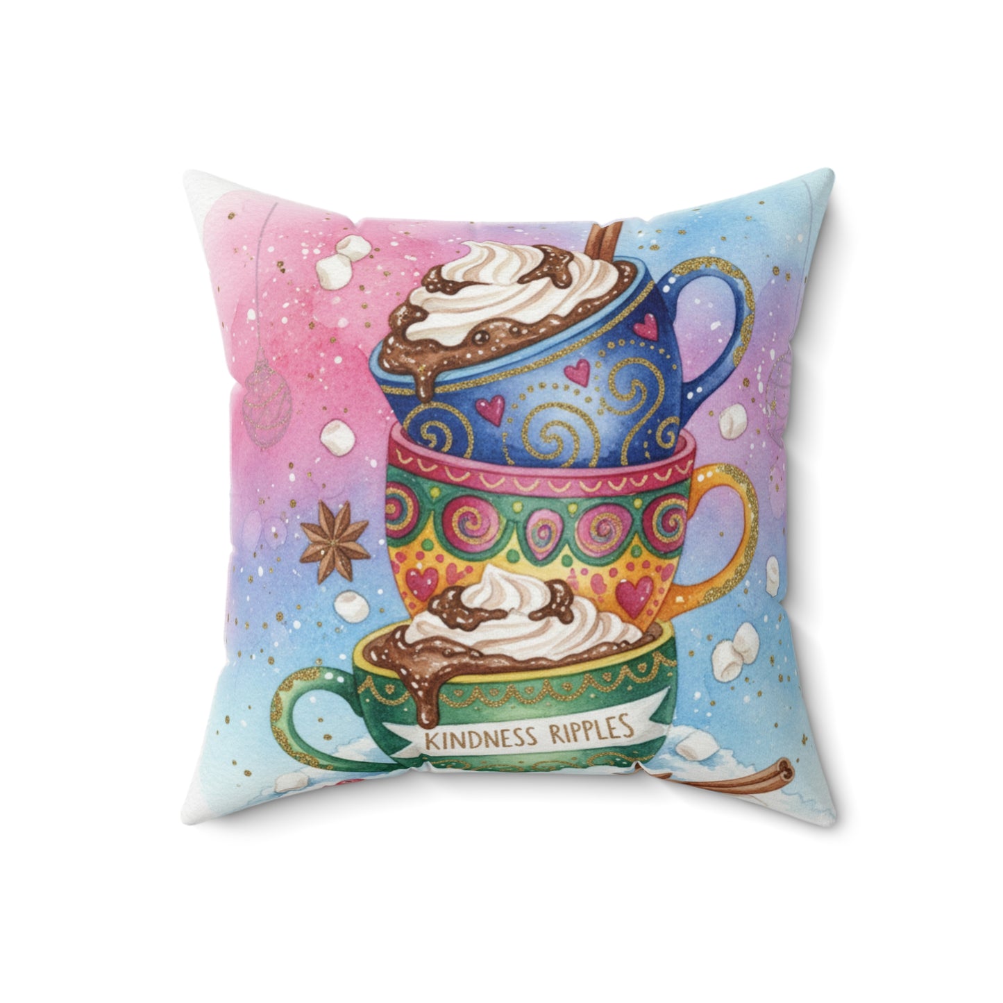 Colorful Kindness Ruffles Coffee Mug Pillow