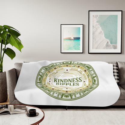 Cozy Sherpa Blanket, Kindness Ripples Soft Throw, Warm Gift for Home, Perfect for Relaxation, Winter Holidays, Farming, and Self-Care