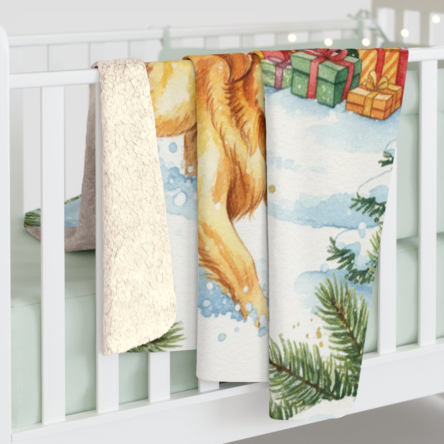 Our friendly Golden Retrievers Sherpa Blanket — 'Kindness Ripples' Holiday Throw