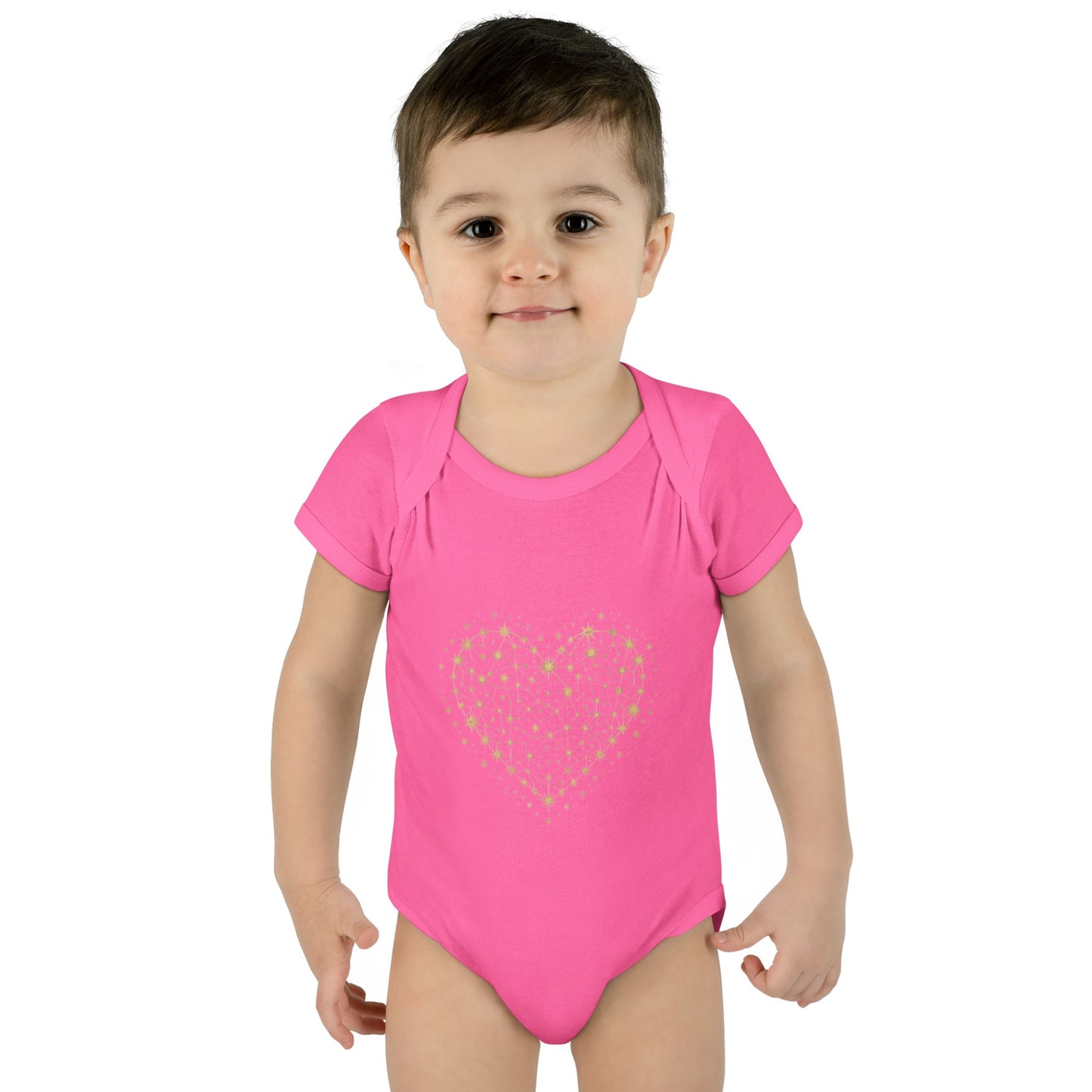 Heart Star Pattern Infant Bodysuit