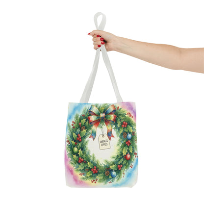 Holiday Wreath Tote Bag - Perfect for Christmas and Winter Celebrations
