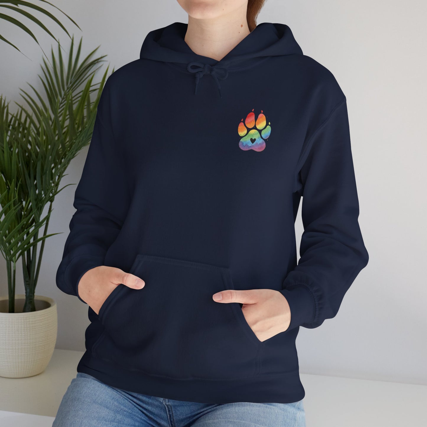 German Shepherd Rainbow Paw Hoodie --Pet Lover Sweatshirt  --Front and Back--Kindness Ripples