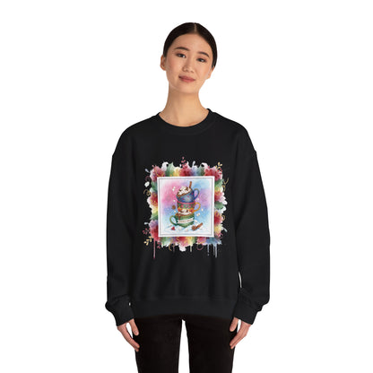 Cozy Holiday Crewneck Sweatshirt - Hot Cocoa Vibes