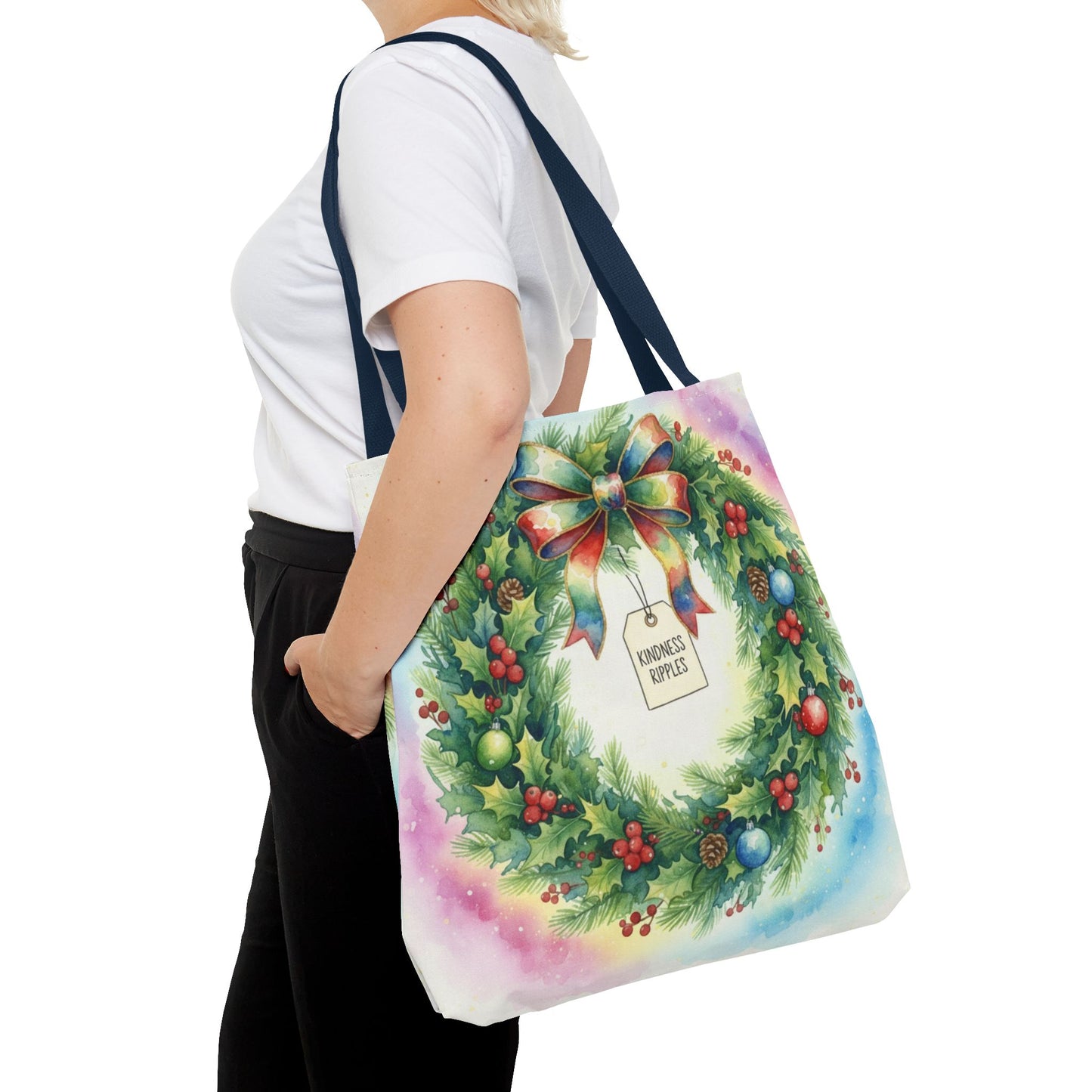 Holiday Wreath Tote Bag - Perfect for Christmas and Winter Celebrations