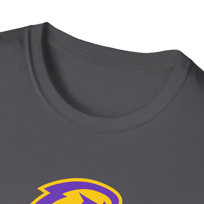 Eagle Head Graphic T-Shirt — Purple & Gold Sports Logo Tee