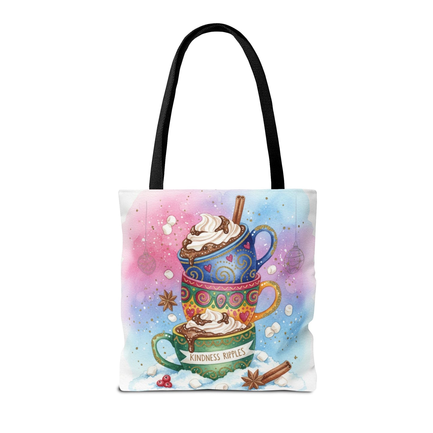 Colorful Hot Cocoa Tote Bag – Festive Winter Vibes