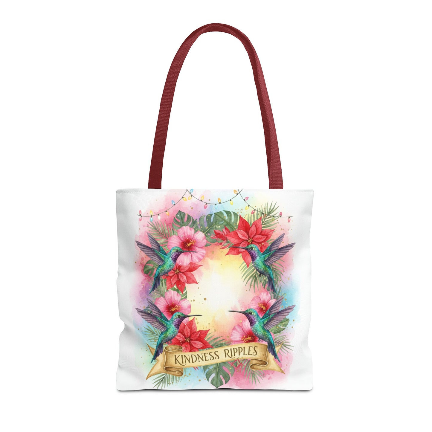 Colorful Kindness Christmas Hummingbirds Tote Bag