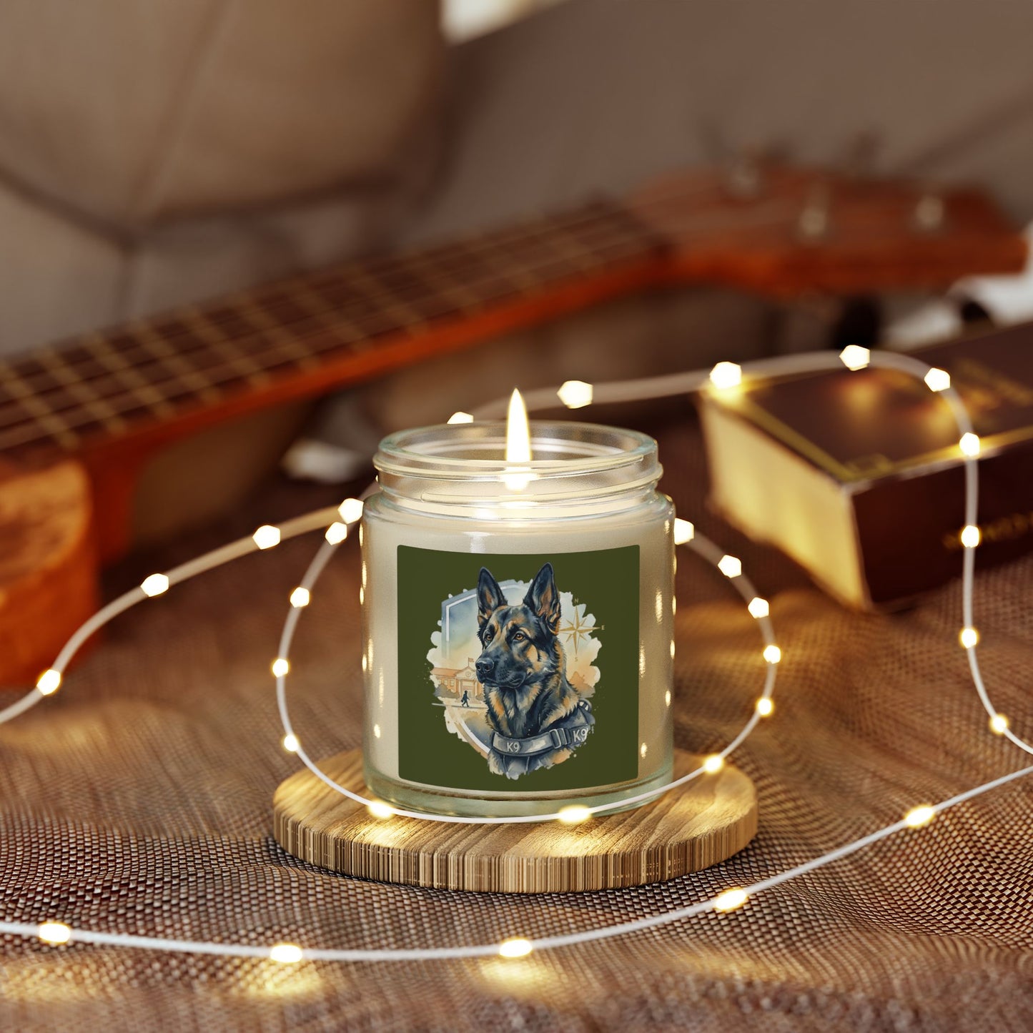 German Shepherd Coconut Apricot Scented Candle (4oz)