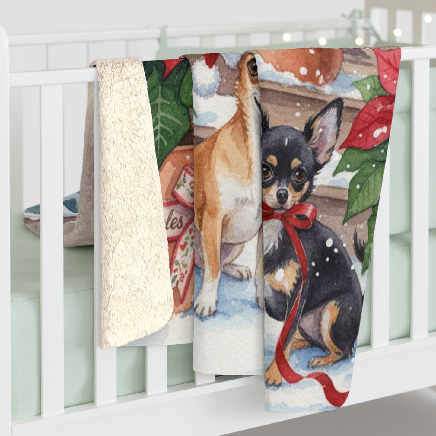 Sherpa Fleece Blanket - Holiday Chihuahuas
