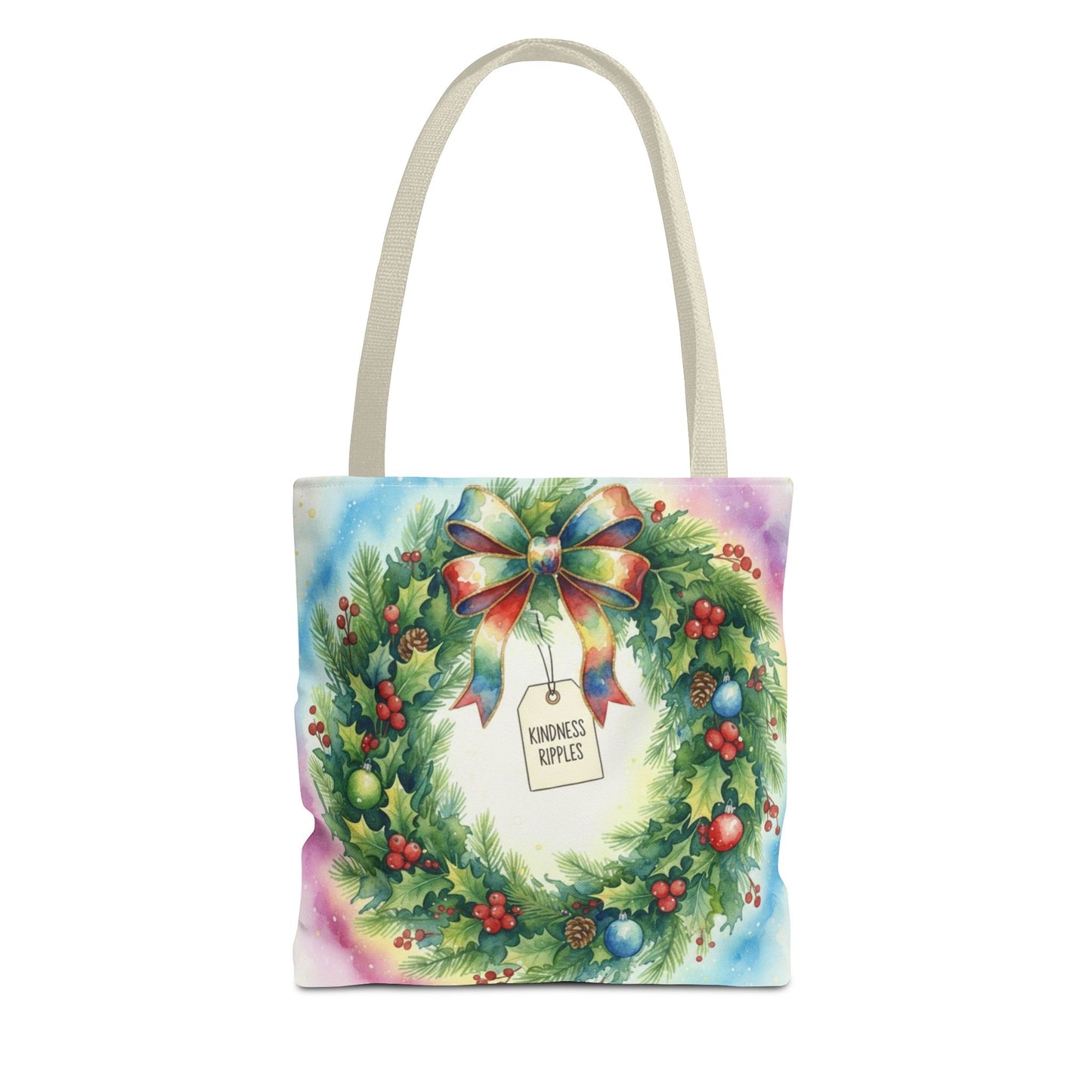 Holiday Wreath Tote Bag - Perfect for Christmas and Winter Celebrations