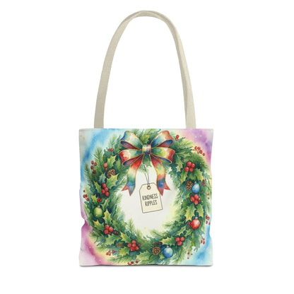 Holiday Wreath Tote Bag - Perfect for Christmas and Winter Celebrations