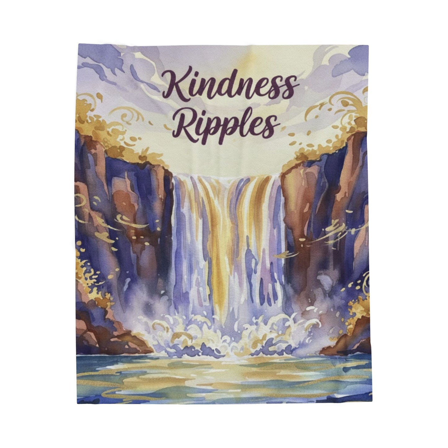 Kindness Ripples Velveteen Plush Blanket, Cookeville, TN, Waterfall Capital of the World