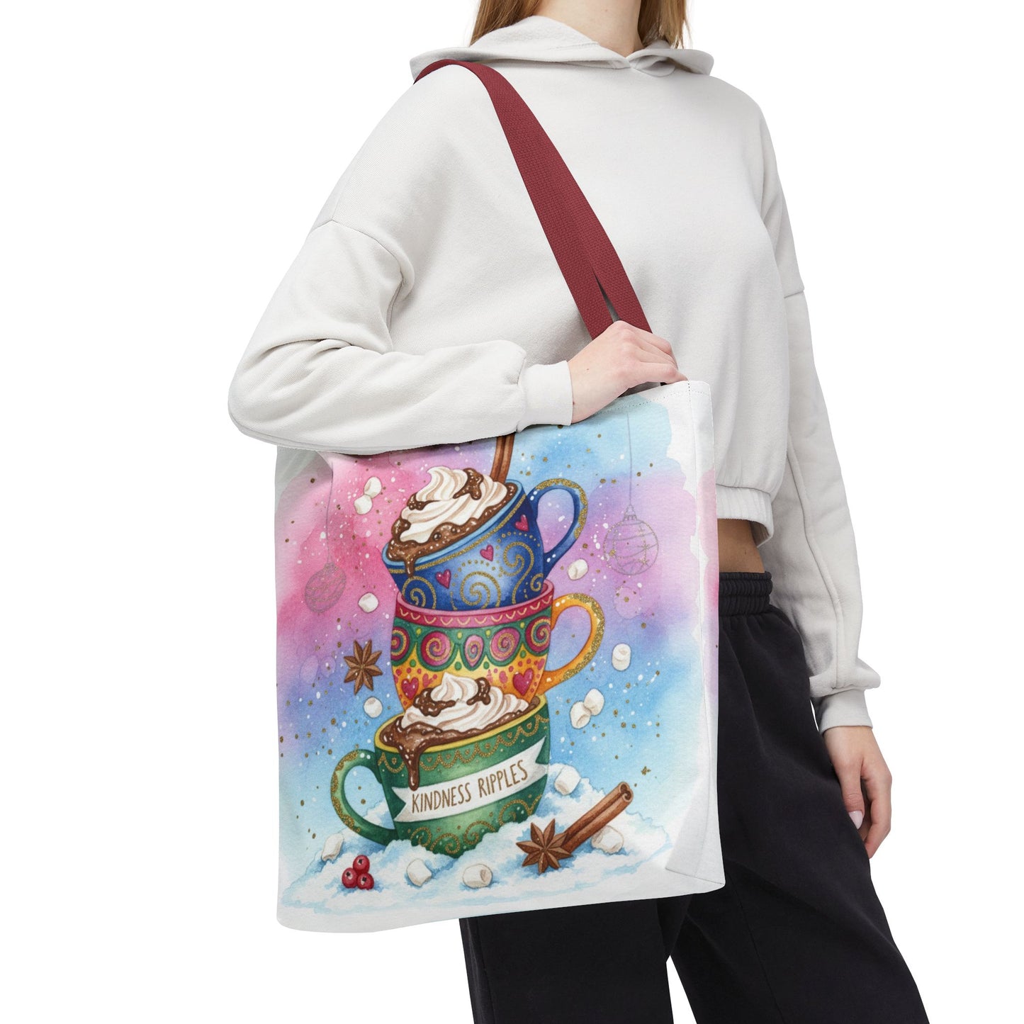 Colorful Hot Cocoa Tote Bag – Festive Winter Vibes