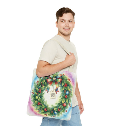 Holiday Wreath Tote Bag - Perfect for Christmas and Winter Celebrations