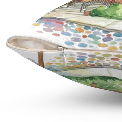 Watercolor Church Square Pillow - Home Decor - Paying Homage to our beautiful St. William Community