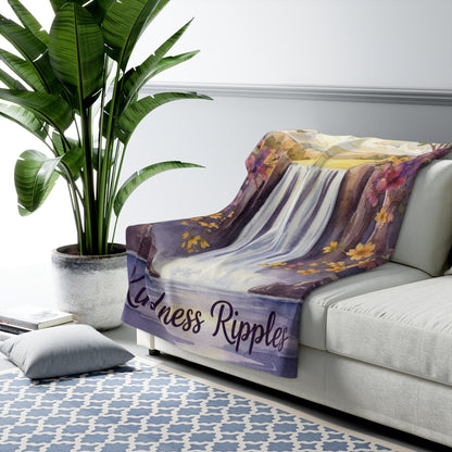Sherpa Fleece Kindness Ripples Blanket - Cozy Floral Throw for Comfort and Inspiration, Cookeville, TN, Dogwoods, Waterfalls