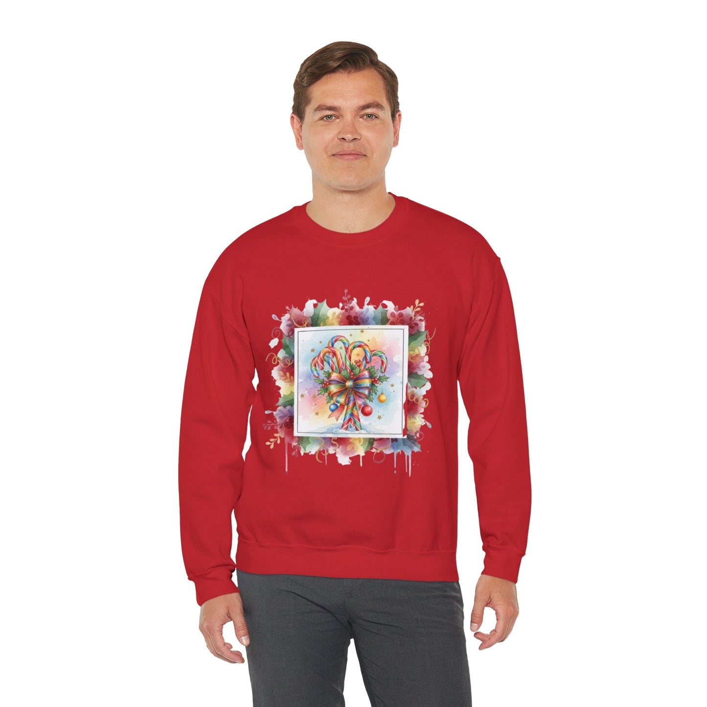 Christmas Candy Cane Crewneck Sweatshirt