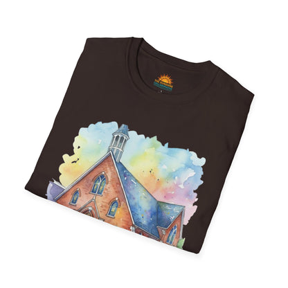 Watercolor Church Unisex Softstyle T-Shirt - Homage to the St. William Community