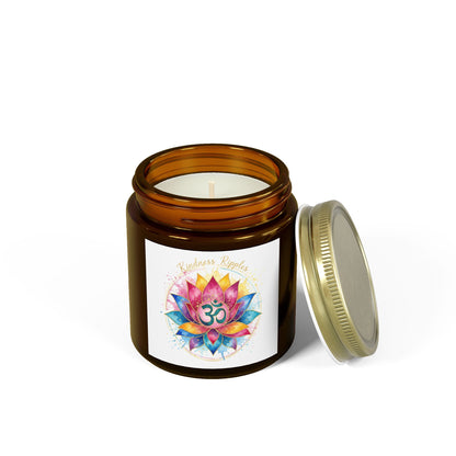 Meditation Scented Candle - Coconut Apricot Wax (4oz) | OM Symbol Aroma