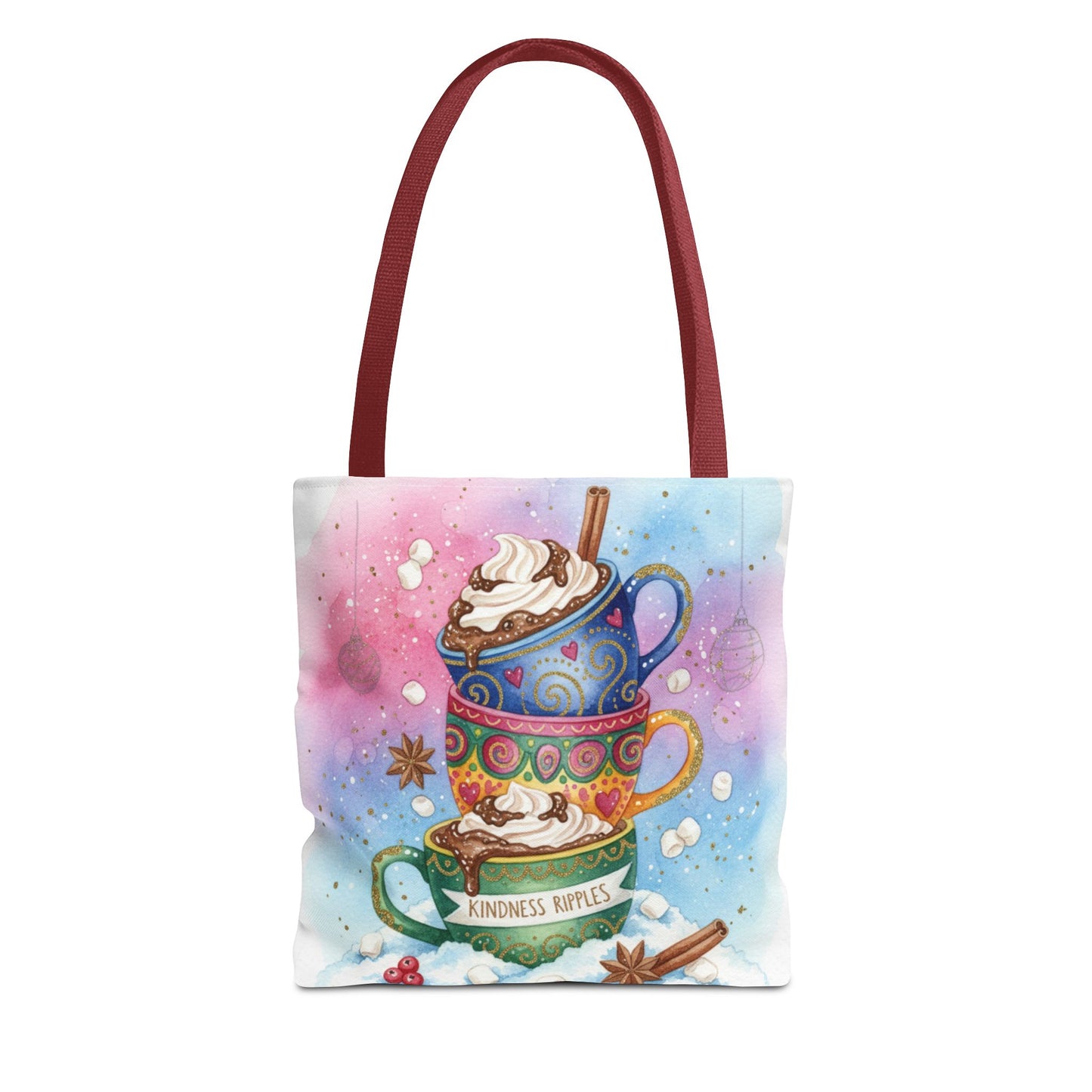 Colorful Hot Cocoa Tote Bag – Festive Winter Vibes